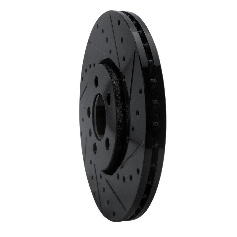 Audi A1 Brake Rotor (1) - Front Right - R1 Concepts - Drilled & Slotted - Black - `98-`18